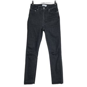 & Other Stories High Rise Skinny Jeans SIZE 28 Black Gray Soft Stretch Denim